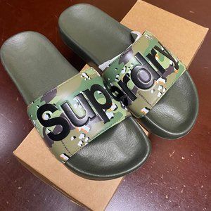 Superdry MF300004A Slip On Slide Sandals Sz Small